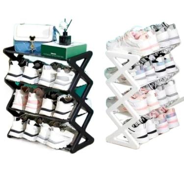 Imagem de Sapateira Prateleira Sanfonada 4 Andares Organizadora Plástico Sapatos(Kit 2 Aleatorio)