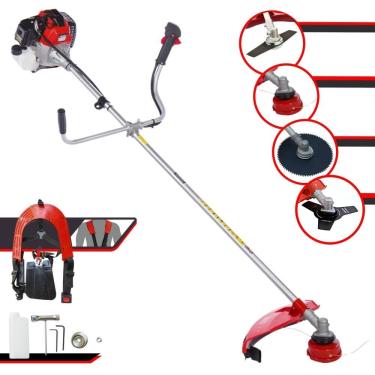 Imagem de Roçadeira Multifunções Toyama RT52L Motor 2 Tempos 52cc 10.000rpm 2HP de Potência Com Carretel Nylon e Faca 3 Pontas + Faca 2 Pontas + Faca 80 Dentes