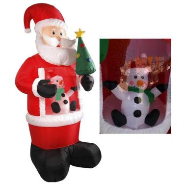 Imagem de Papai Noel Arvore Natal Boneco Neve Inflavel Natalino Decoraçao Casa L