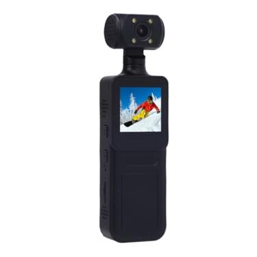 Imagem de Câmera de Ação WiFi 4K HD com Lente Rotativa 180 Graus Luz LED Controle por APP Ângulo Visão Ultra Largo 135 Visualização Real Armazenamento Seguro em Cartão Memória Montagem Versátil para Esportes Vi