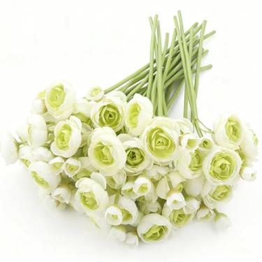Imagem de Embewhis 24 hastes de flores artificiais de ranúnculo - buquê de ranúnculo de seda sintética 96 flores para decorações de casamento, decoração de casa, arranjos de férias e centros de mesa grandes