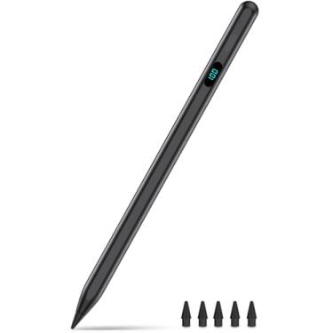 Imagem de Lápis para iPad com pontas magnéticas e 5 pontas extras, carregamento rápido USB-C, caneta Stylus compatível com iPad 6-11th/A16, Air M3/M2/3-5th, Pro M4/11/12,9/33.0 cm, Mini 5th-7th/A17Pro (preto)
