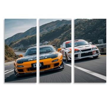Imagem de HUIROBO Jdm Lanser Rx7 Racing Sport Extreme Speed Poster Arte de Parede em Tela para Sala de Estar Quarto Decoração de Casa Escritório Pintura Pósteres (40 x 80 cm) × 3)