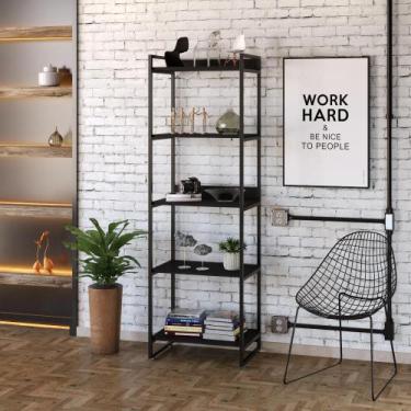 Imagem de Estante Multiuso 5 Prateleiras 187x60cm Estilo Industrial - Compace De
