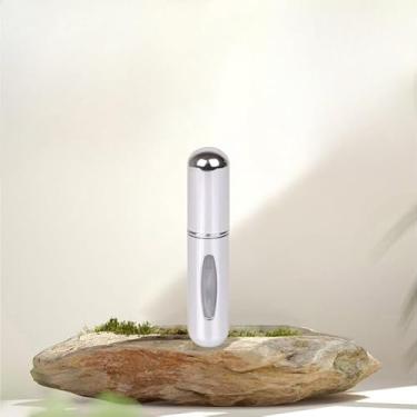 Imagem de Atomizador de perfume de viagem, frasco de spray de perfume recarregável para viagens, uso diário, Prateado, 0.2 Ounces