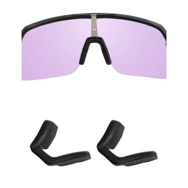 Imagem de Handwith 2 pares de protetores de nariz de silicone macio para óculos de sol Oakley Sutro/Sutro Lite/Sutro Lite Sweep, kit de reposição para óculos de ajuste confortável antiderrapante push-in preto