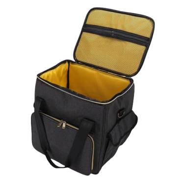 Imagem de Luocute Bolsa de Armazenamento de Discos de Vinil, Organizador Portátil de Transporte de Ombro para 45 Discos LP Com Fundo Acolchoado e Divisórias Removíveis, para Apresentações de DJ