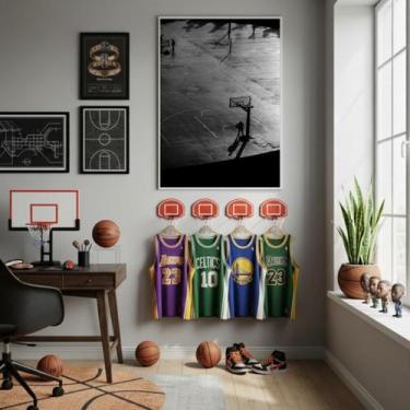 Imagem de Quadro Decorativo Quadra De Basquete-70X50Cm - Quadros On-Line