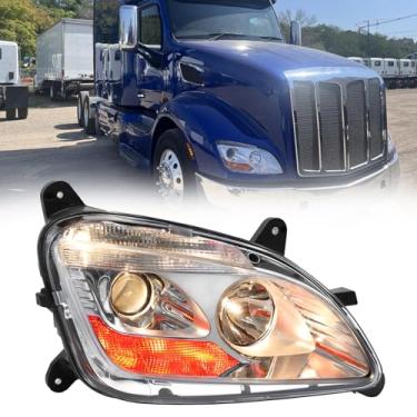 Imagem de aostirmotor Faróis de halogêneo direito adequados para faróis dianteiros de caminhão Peterbilt 579 Classe 8 2013-2020 compatíveis com Peterbilt 587 2011-2018 (lado do passageiro)
