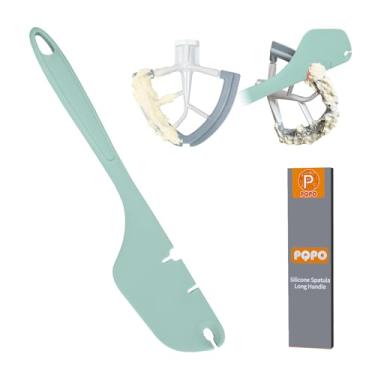 Imagem de Espátula de silicone de 30,5 cm, batedeira, raspador, compatível com acessórios de batedeira KitchenAid, funciona em batedores planos, batedores e ganchos de massa (verde)