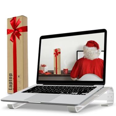 Imagem de KYQEE Suporte de laptop para mesa, suporte ergonômico de alumínio para laptop, suporte ventilado para notebook compatível com MacBook Air Pro, Dell XPS, HP, mais de 11 a 17,3 polegadas, trabalho em