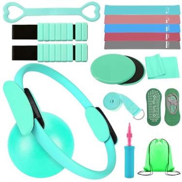 Imagem de VIOXIA Kit de Pilates para Exercícios Domésticos – Conjunto de Equipamento de Pilates com Anel, Bola, Faixas de Resistência, Acessórios de Pilates, Kit Essencial de Pilates para Mulheres, Conjuntos de