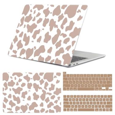 Imagem de GABraden Capa compatível com MacBook Pro de 13 polegadas, 2020 2019 2018 2017 2016 (A2338 M1 /A2159/A2251/A2289/A1989/A1706) com Touch ID e 2 protetores de teclado, capa rígida para laptop (estampa de leopardo cinza)