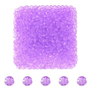 Imagem de Mandala Crafts Contas de cristal redondas de lavanda de 3 mm – 1000 contas de vidro facetadas para fabricação de joias, suprimentos de contas, artesanato DIY, pulseiras, colares, brincos e contas