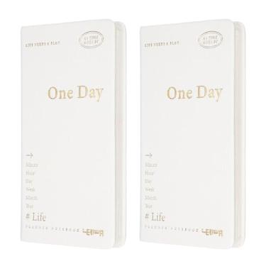 Imagem de PATIKIL Caderno planejador, 2 peças, 18 x 9,7 cm, 96 folhas, sem data, para agenda, diário, semanal, para escritório, casa, estudo, trabalho, gerenciamento de tempo, rastreador de hábitos, branco