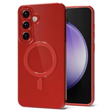 Imagem de Svanove Capa para celular Samsung Galaxy S23 FE de silicone magnética, compatível com Magsafe capa fofa para mulheres, feminina, brilhante, geleia, borracha, fina, de plástico rígido, cofre e câmera