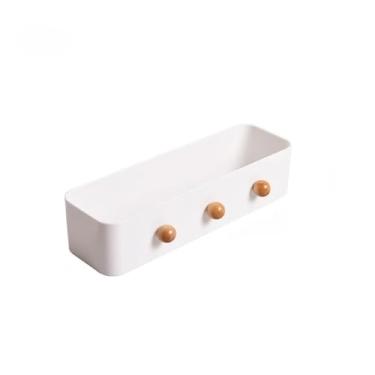 Imagem de Prateleiras suspensas Organizador de parede multifuncional, suporte de cabide de parede, rack, armário, geladeira de armazenamento de chaves, gancho adesivo sem costura(L)