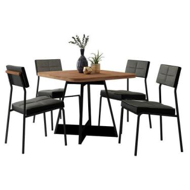 Imagem de Conjunto Sala De Jantar Sydney 4 Cadeiras Carraro - MÓVEIS CARRARO