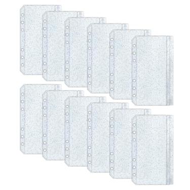Imagem de XiowDow 12 peças de bolsos para fichário A6, envelopes transparentes de enchimento de dinheiro, bolsa de plástico com zíper duplo, protetores de folha de PVC para fichários de orçamento e agenda (A6)