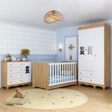 Imagem de Quarto de Bebê Completo com Berço Americano 3 em 1 Ternura Multimóveis