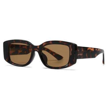 Imagem de Óculos de Sol UV400 - Cor Jelly, Degradê Chá, Estilo Punk com Rebites, para Homens e Mulheres, Esportivos, ao Ar Livre, Corrida e Ciclismo, C2 Leopardo Chá