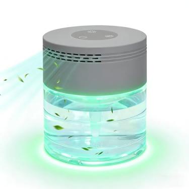 Imagem de Purificador de ar de água para quarto/casa/escritório/sala de estar, difusor de aroma de óleo essencial solúvel em água com 8 luzes noturnas de LED, ambientador rainmate arco-íris para fumaça, animais