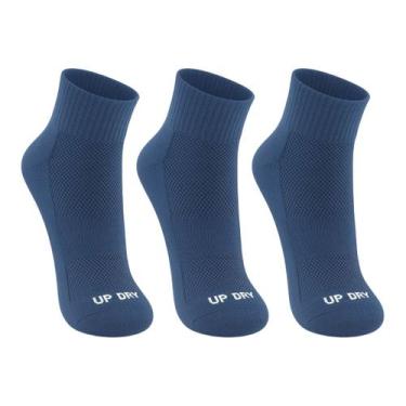 Imagem de Kit 3 Pares Meia Esportiva Up Dry Anti Bolha Cano Médio Corrida Bike C
