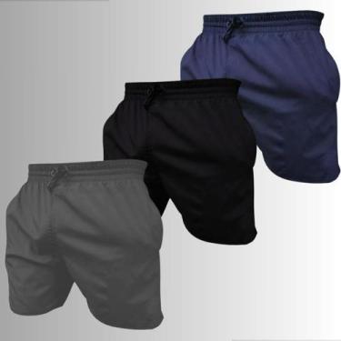 Imagem de Kit 3 Short Masculino Tactel Praia exercício funcional Treino Academia