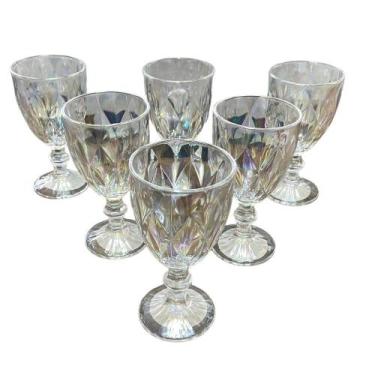 Imagem de Conjunto 6 Taças de Vidro Platinado Milbani 330ml - FRATELLI