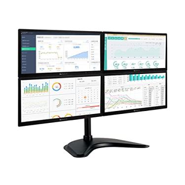 Imagem de SFOIMO Suporte para monitor 33.0 cm-68.6 cm Quad Screen Monitor de mesa Suporte de monitor independente Suporte ajustável com base ampliada, cada braço comporta até 8 kg suporte de monitor duplo