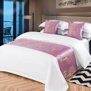 Imagem de Corredores de cama sedosos bordados, cobertor macio para cama queen, ideal para vestir colchões, sofás e reformas de quarto de hóspedes - tipo 01||50 * 180 cm para cama de 1,2 m