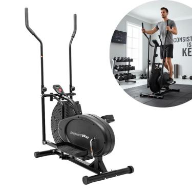 Imagem de Elíptico Resistência a Ar Simulador Caminhada com Monitor Suporta 150Kg Importway Iwf018