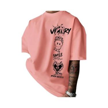 Imagem de Camiseta Masculina De Algodão Com Estampa De Grafite, Casual, Confortá