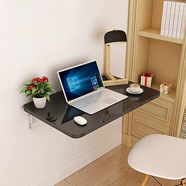 Imagem de Mesa de parede com folhas suspensas, mesa de jantar dobrável na parede, mesa de laptop flutuante, estações de trabalho dobráveis, para uso como mesa de computador, mesa de escritório em casa