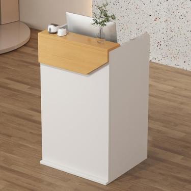 Imagem de Balcão de recepção de recepção, mesas de recepção para pequenas empresas, mesa de recepção com balcão, supermercado moderno simples loja de conveniência hotel para escritório em casa, salão, spas e