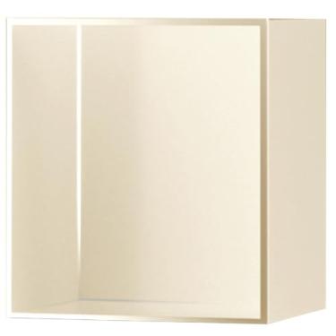 Imagem de Prateleiras de chuveiro retangulares de nicho, nicho de chuveiro embutido na parede, armazenamento sobre prateleira de banheiro, suportes de papel higiênico fosco para sabonete de xampu (amarelo, 32 x