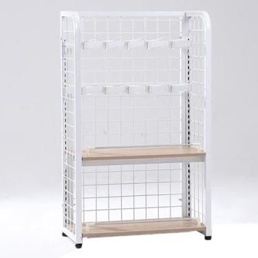 Imagem de Unidade de prateleira de supermercado resistente, estrutura de aço, suporte de saco de salgadinhos de piso/suporte de exibição de varejo, para farmácias, cozinha, farmácia, escritório, casa (cor