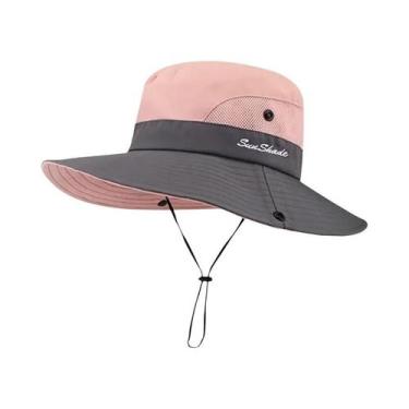 Imagem de Chapéu De Pescador Feminino Impermeável Com Aba Larga E Abertura Para 