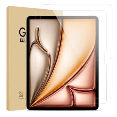 Imagem de Dwopar Pacote com 2 protetores de tela para iPad Air de 11 polegadas M3 2025/ M2 2024, protetor de filme de vidro temperado HD para iPad Air 7ª/6ª geração, compatível com identificação facial