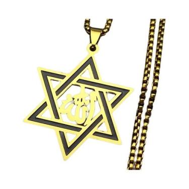 Imagem de Colar Pingente Estrela De Davi Hebraica Em Ouro E Prata Para Mulheres 