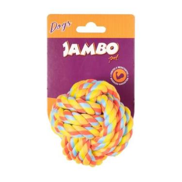 Imagem de Brinquedo Mordedor Bola De Corda 7cm Cães - Pequena - Jambo Pet