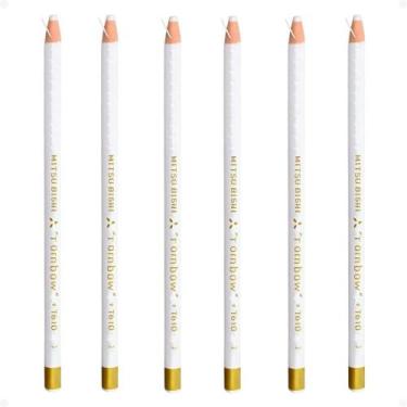 Imagem de Kit Mitsubishi Rainbow: 6 Lápis Dermatográfico Branco 7610-1