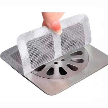 Imagem de Kit com 6 Filtros Adesivos para Ralo - Anti-Entupimento - Captura Cabelos e Resíduos -...