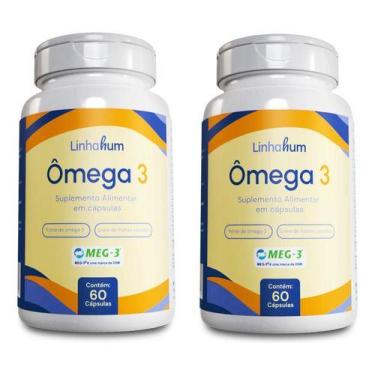 Imagem de 2u Ômega 3 Suplemento 60 Capsula 1000mg Selo Meg-3 Linhahum, Sem sabor