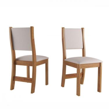 Imagem de Cadeiras Sol 2 Unidades Mel Tecido Linho Amendoa Viero Mel / Amendoa