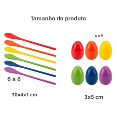 Imagem de Conjunto De Jogo De Corrida De Ovos De Madeira Para Crianças, 6 Peças,