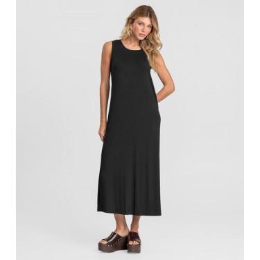 Imagem de Vestido Midi Feminino em Malha Visco Dianna Preto, PP, Preto