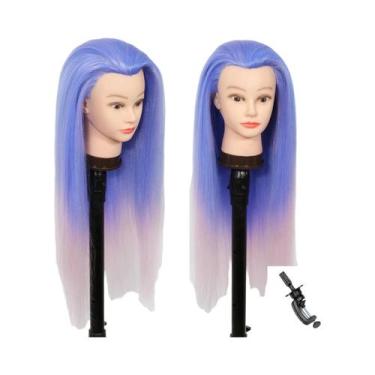 Imagem de Cabeça De Manequim Com Cabelo Longo Para Treinamento De Cabeleireiro, 