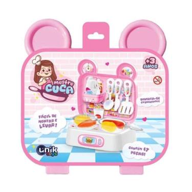 Imagem de Mini Maleta De Brinquedo Cozinha 17 Peças - Rosa - Unik Toys