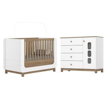 Imagem de Jogo de Quarto Infantil Aconchego com Cômoda e Berço - Móveis Henn, Br